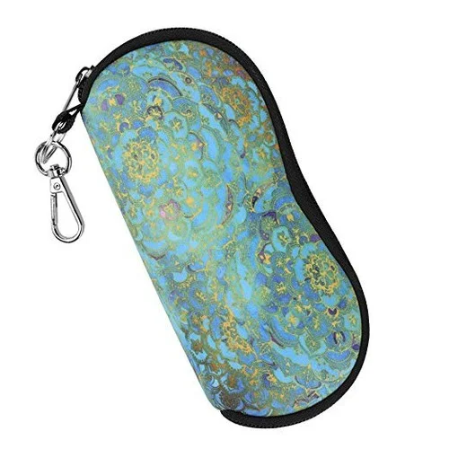 Glasses Case Bag Sunglass Protector Eyeglass Zipper with Carabiner Soft Case 2