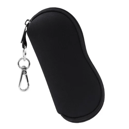 Glasses Case Bag Sunglass Protector Eyeglass Zipper with Carabiner Soft Case 3