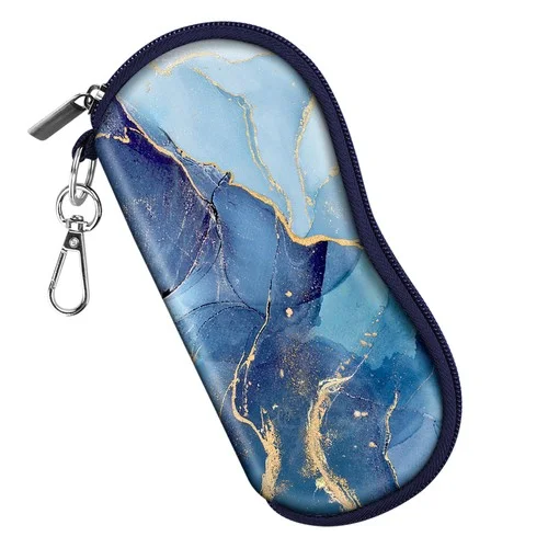 Glasses Case Bag Sunglass Protector Eyeglass Zipper with Carabiner Soft Case 4
