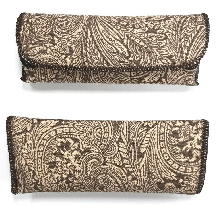 Glasses Case Paisley Semi Hard Holder Pouch for Eyeglasses - Hook & Loop Closure