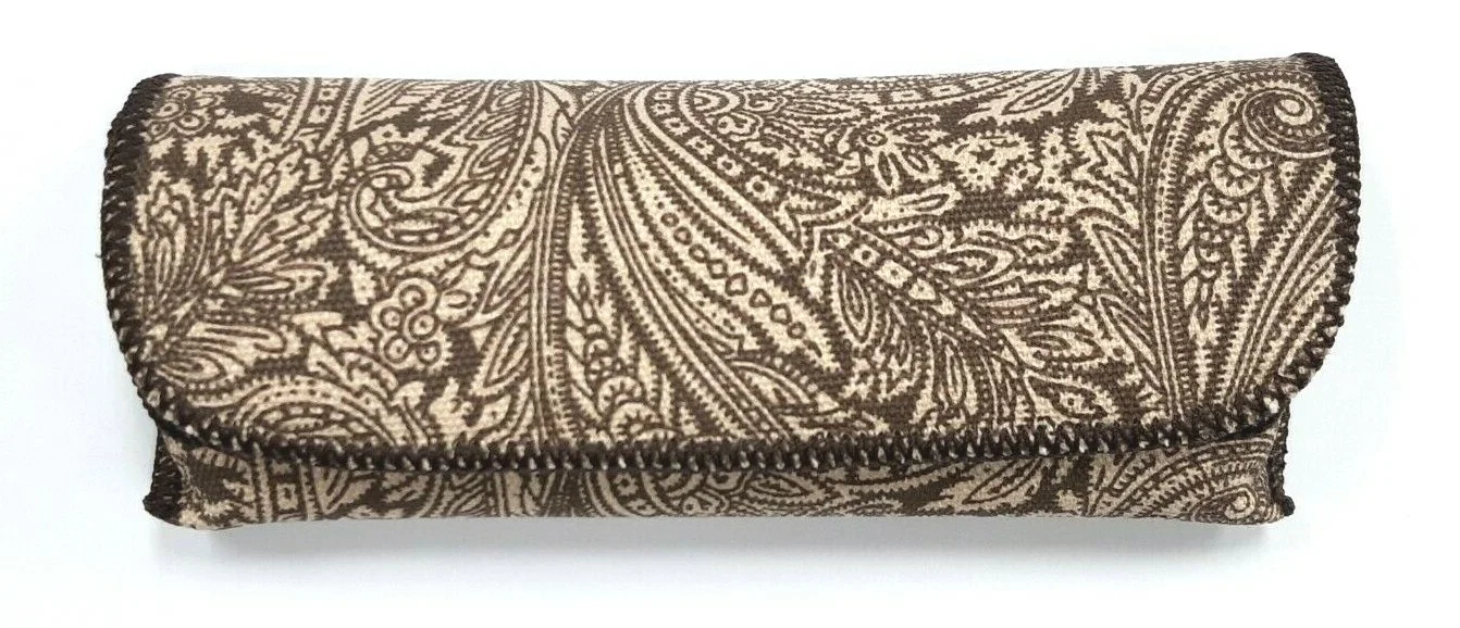 Glasses Case Paisley Semi Hard Holder Pouch for Eyeglasses - Hook & Loop Closure 2