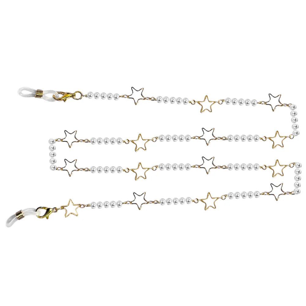 Glasses Chain for Women Pearl Eyeglass Chain Girls Beaded Butterfly Black Star G