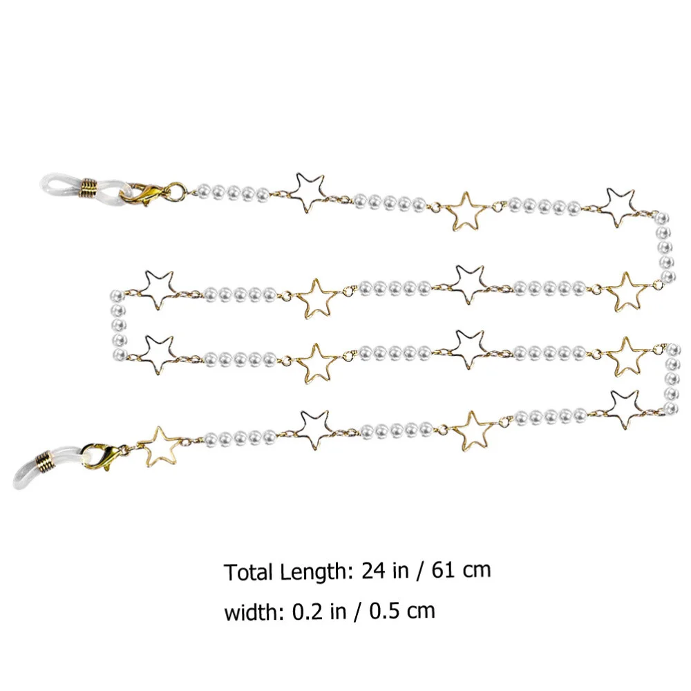 Glasses Chain for Women Pearl Eyeglass Chain Girls Beaded Butterfly Black Star G 4