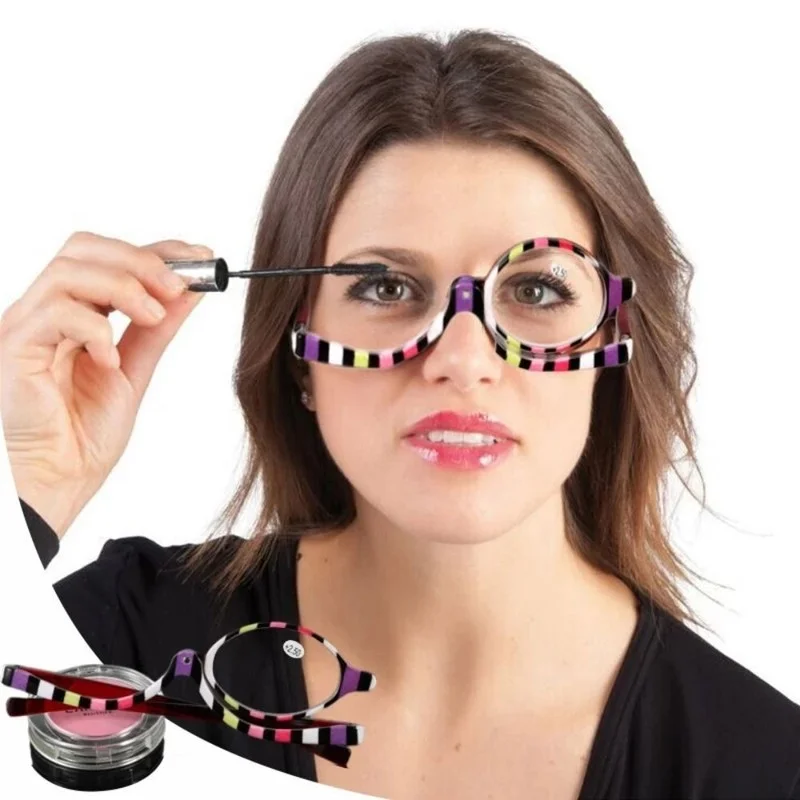 Glasses Folding Eyeglasses Rotating Makeup Reading Glasses Magnifying Glasses