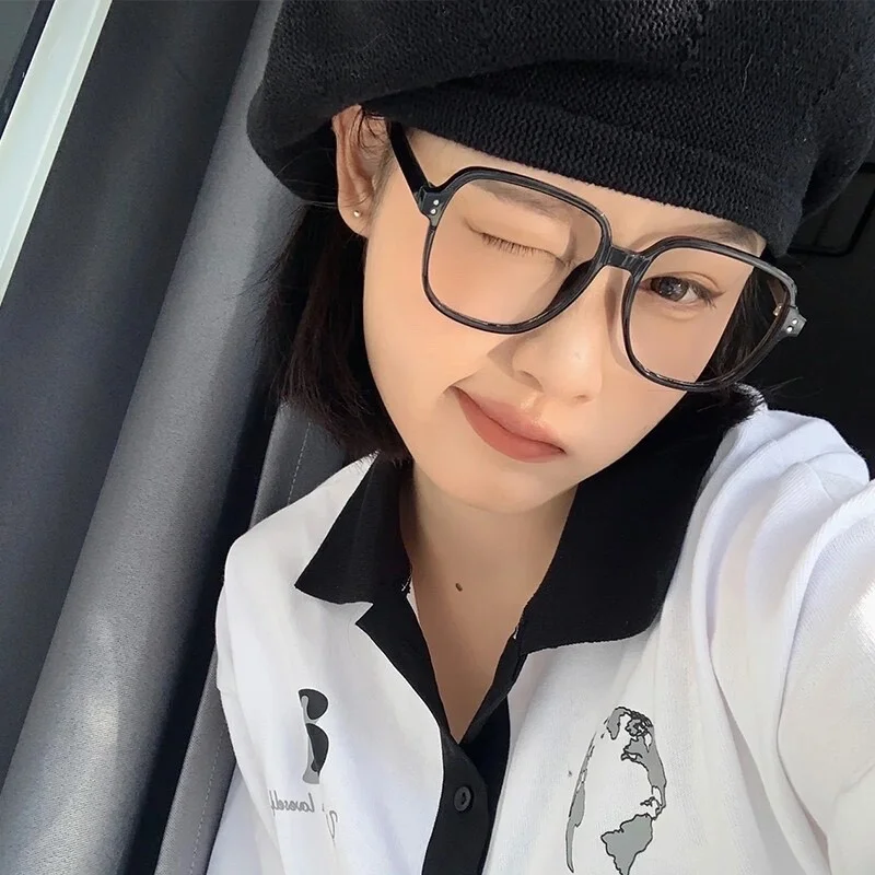 Glasses Frame Make-up Free For Women 2022 New Korean Style AntiBlue Light COFFEE 4