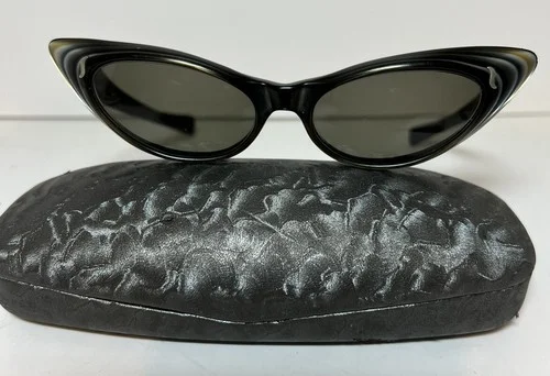 Glasses Frames Unbranded Cat Eye Mother of Pearl Like Finish Black & Gray Paris 2
