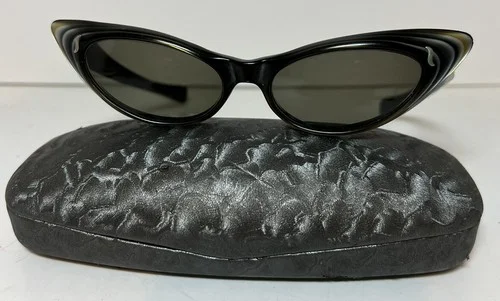 Glasses Frames Unbranded Cat Eye Mother of Pearl Like Finish Black & Gray Paris 3