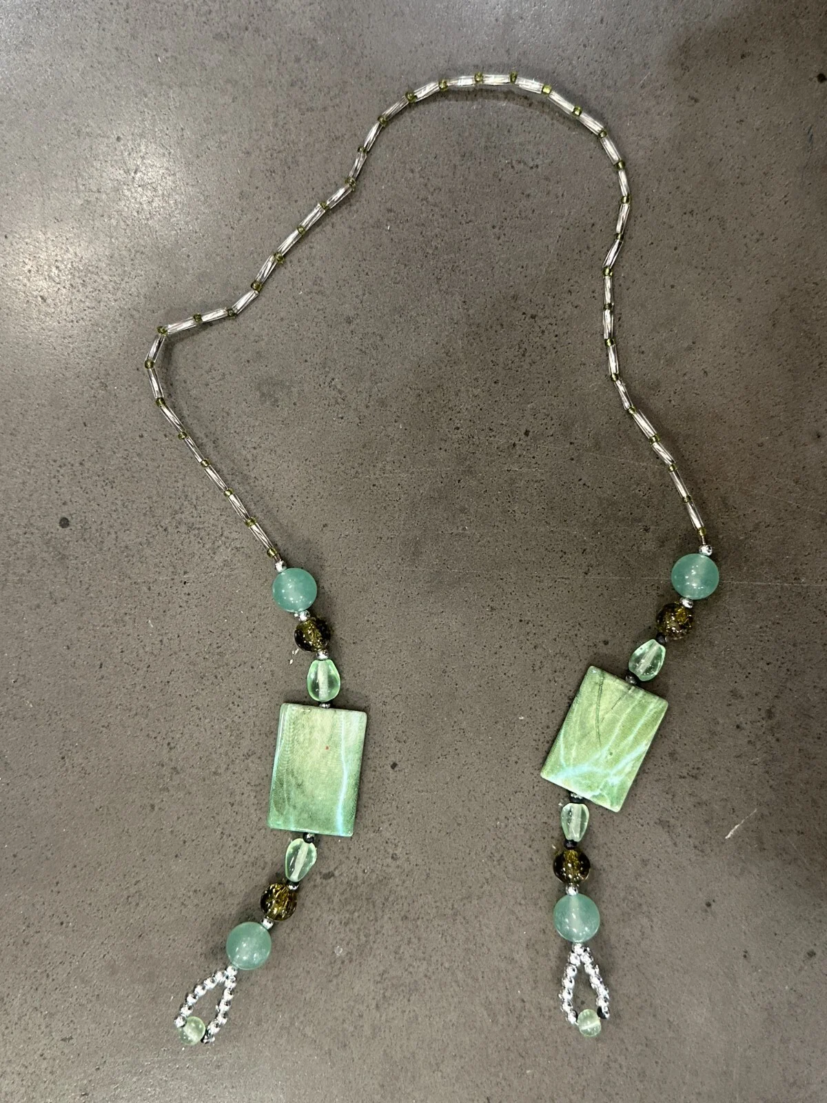GLASSES LANYARD CHAIN EYEGLASS HOLDER NECKLACE JADE TURQUOISE BEADED