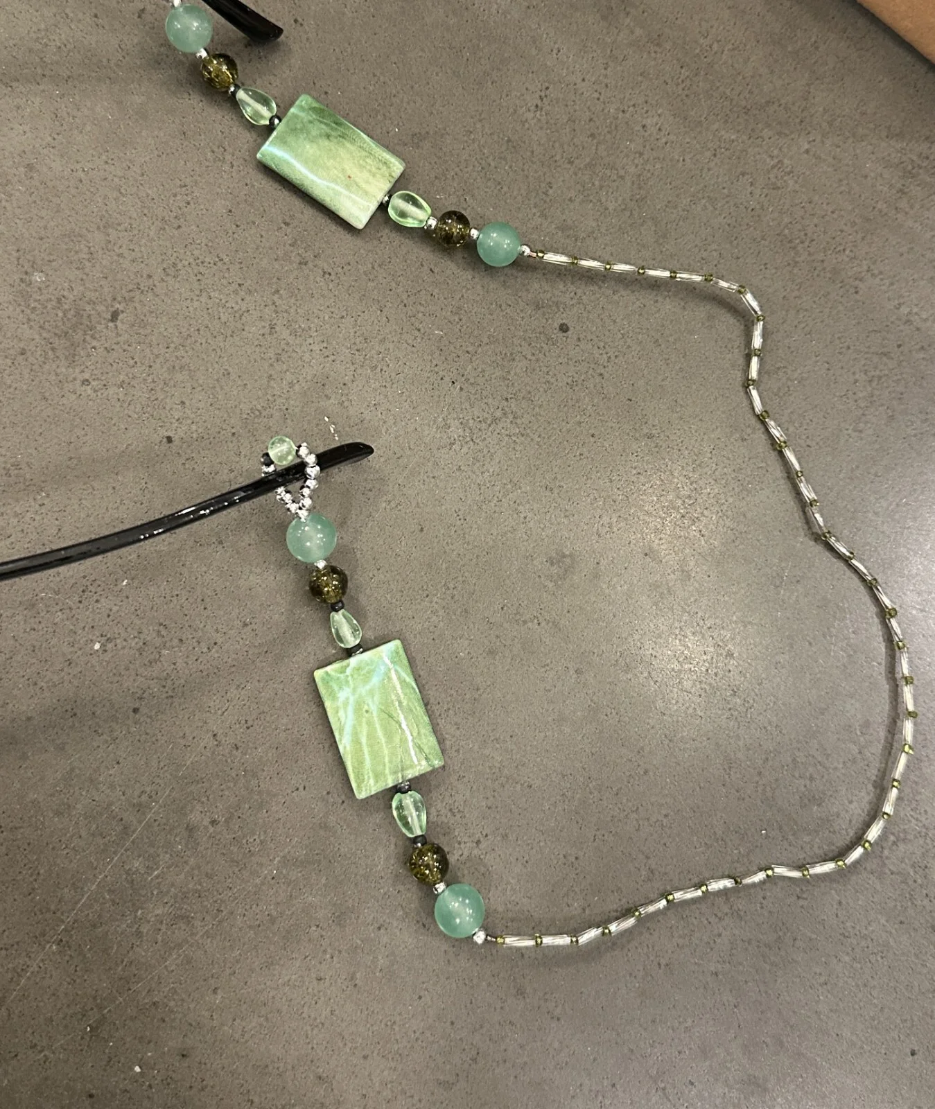 GLASSES LANYARD CHAIN EYEGLASS HOLDER NECKLACE JADE TURQUOISE BEADED 4