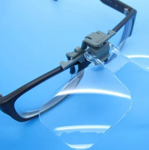 Glasses Magnifier Folding Clip On Loupe Eyeglass Lens Clear Lens Magnifying