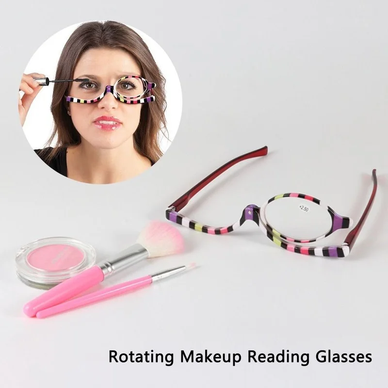 Glasses Rotating Makeup Reading Glasses Cosmetic Glasses Folding Eyeglasses