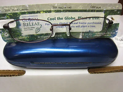 GLOBAL RELEAF EYEGLASS FRAMES Style AMBIANCE in BROWN 49-17-135 GLOBAL Case