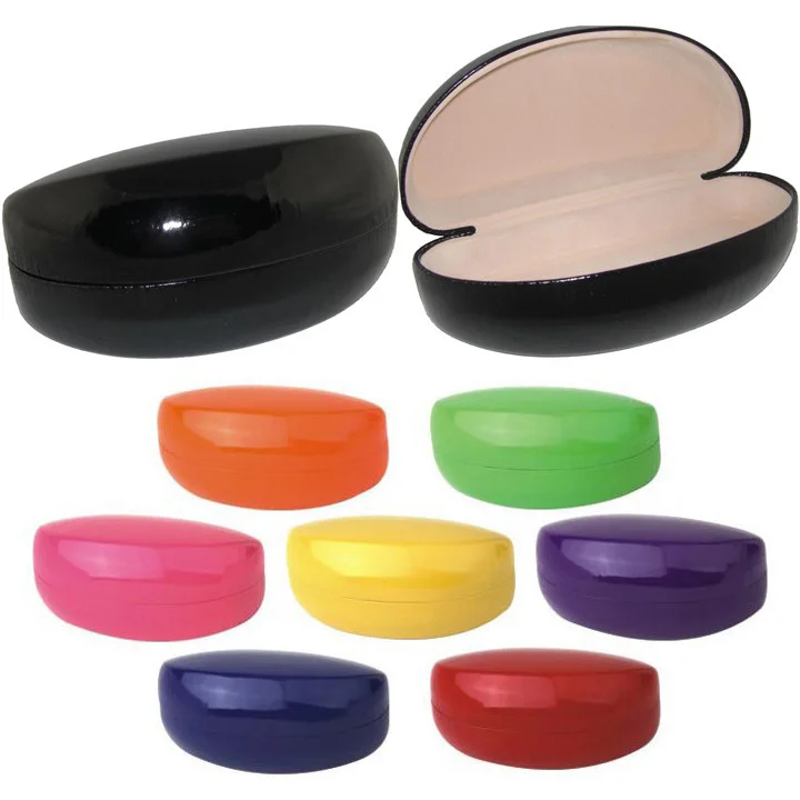 Glossy Oversize Clamshell Sunglass/Eyeglass Hard Case Sunnies Plain Bright Shiny