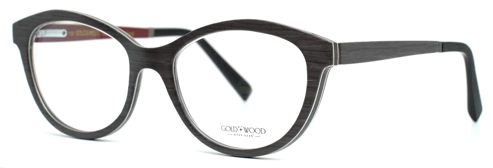 GOLD and WOOD Dea 01.03 Gray Womens Cat Eye Full Rim Eyeglasses 52-17-140 B:41
