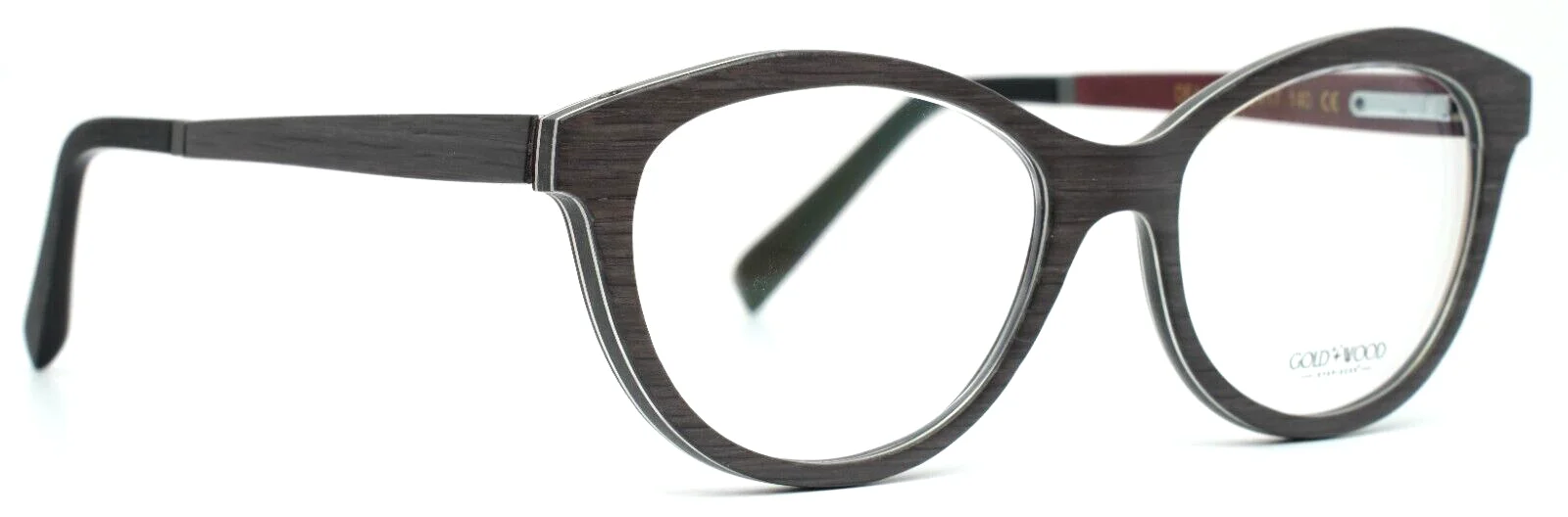 GOLD and WOOD Dea 01.03 Gray Womens Cat Eye Full Rim Eyeglasses 52-17-140 B:41 3