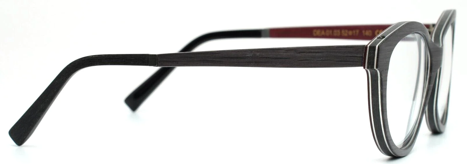 GOLD and WOOD Dea 01.03 Gray Womens Cat Eye Full Rim Eyeglasses 52-17-140 B:41 4