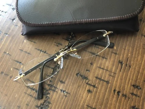 GOLD AND WOOD RIMLESS EYEGLASSES CM29GD R11.6 #610