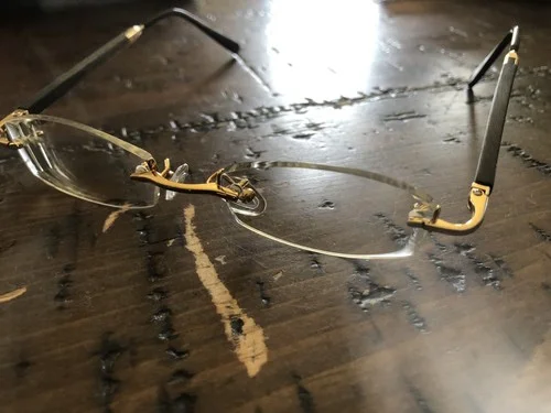 GOLD AND WOOD RIMLESS EYEGLASSES CM29GD R11.6 #610 2