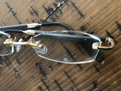 GOLD AND WOOD RIMLESS EYEGLASSES CM29GD R11.6 #610 4