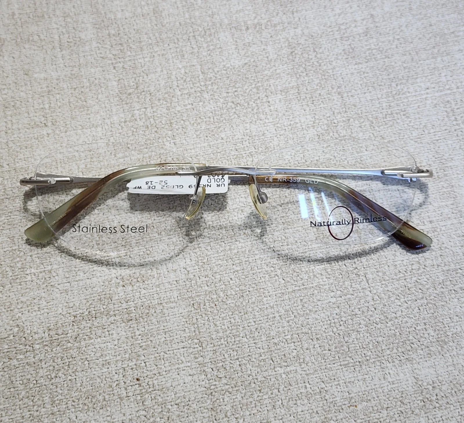 GOLD AND WOOD Rimless Eyeglasses Natural Wood RO 05 09 ST12 Brand New 51-18 3