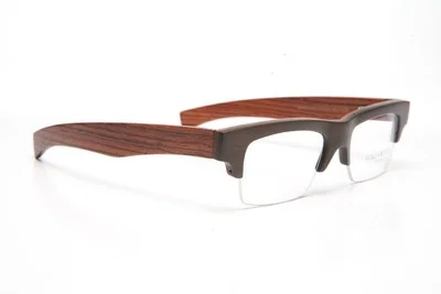 GOLD AND WOOD RIMMED EYEGLASSES GLASSES SUNGLASSES B14.2 #15E 2