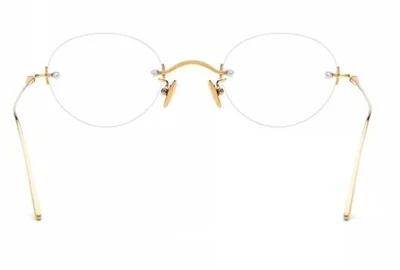 Gold Rimless Glasses Steve Jobs Style Oval Eyeglass Frames Retro 2
