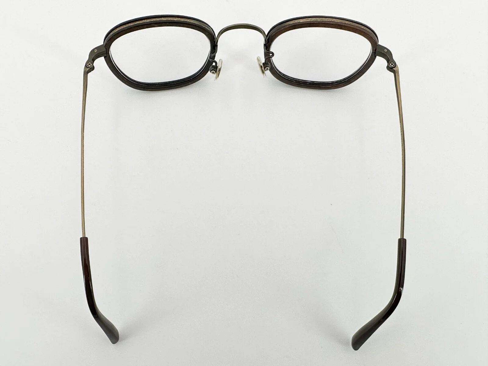 Gold & Wood Titan 02 Eyeglasses FRAMES Brown 46[]24-140 Antique Gold I102 4
