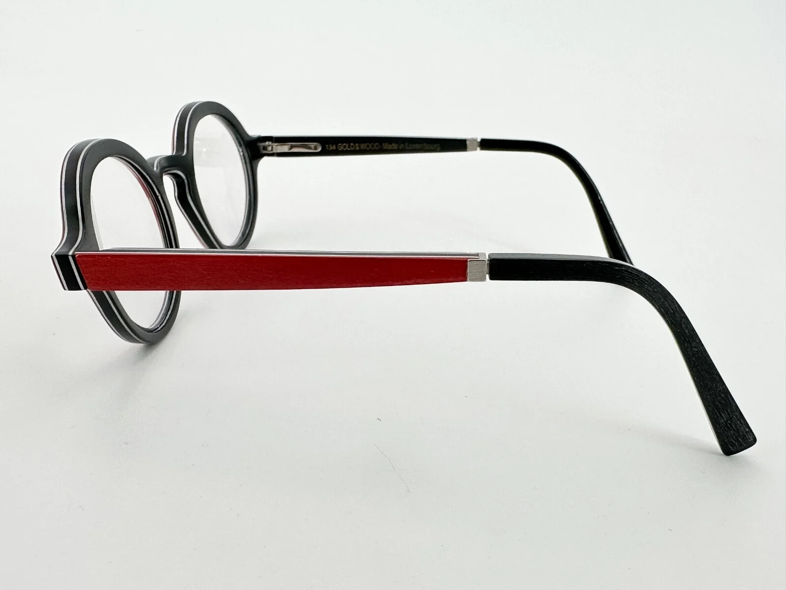 Gold & Wood Zoo 01 Eyeglasses FRAMES 41 Red 45[]23-140 Black I103 3
