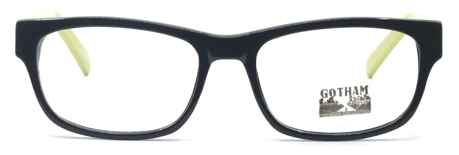 GOTHAM STYLE #202 Black Green Rectangular Full Rim Eyeglasses Frames 51-18-140 2