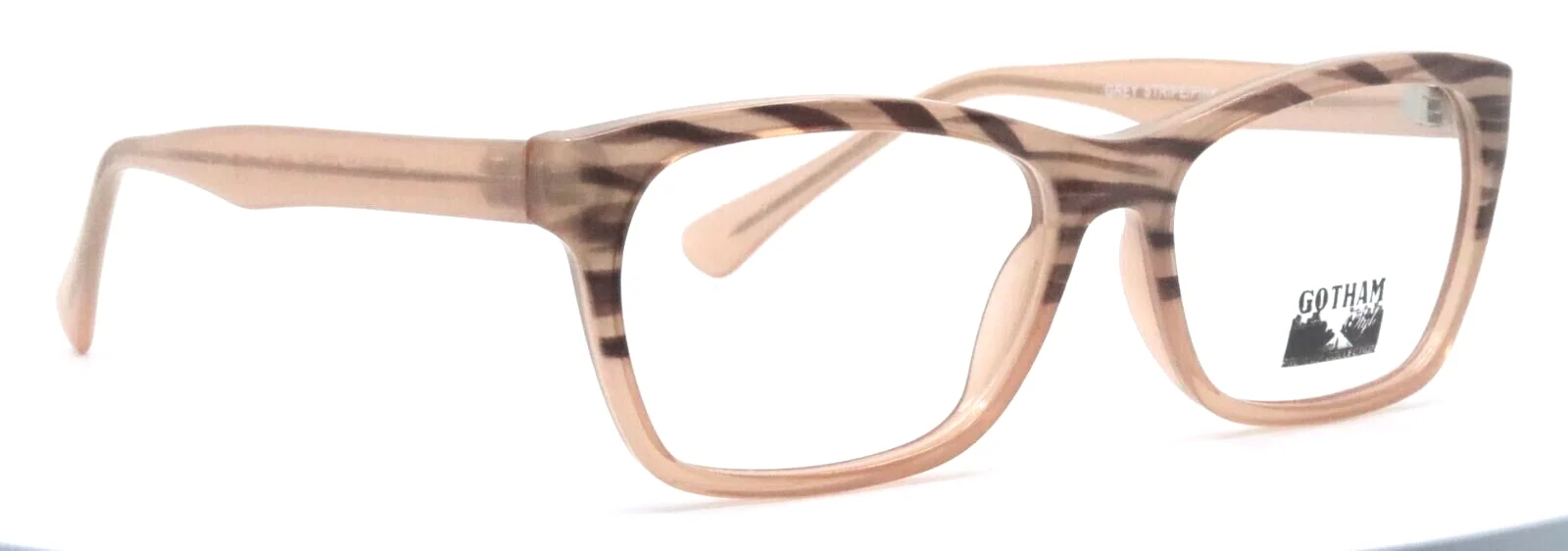 GOTHAM STYLE 238 Gray Stripe Pink Rectangular Full Rim Eyeglasses 54-17-145 3