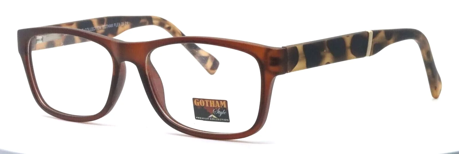 GOTHAM STYLE Flex 29 Matte Brown Square Mens Full Rim Eyeglasses 53-16-145