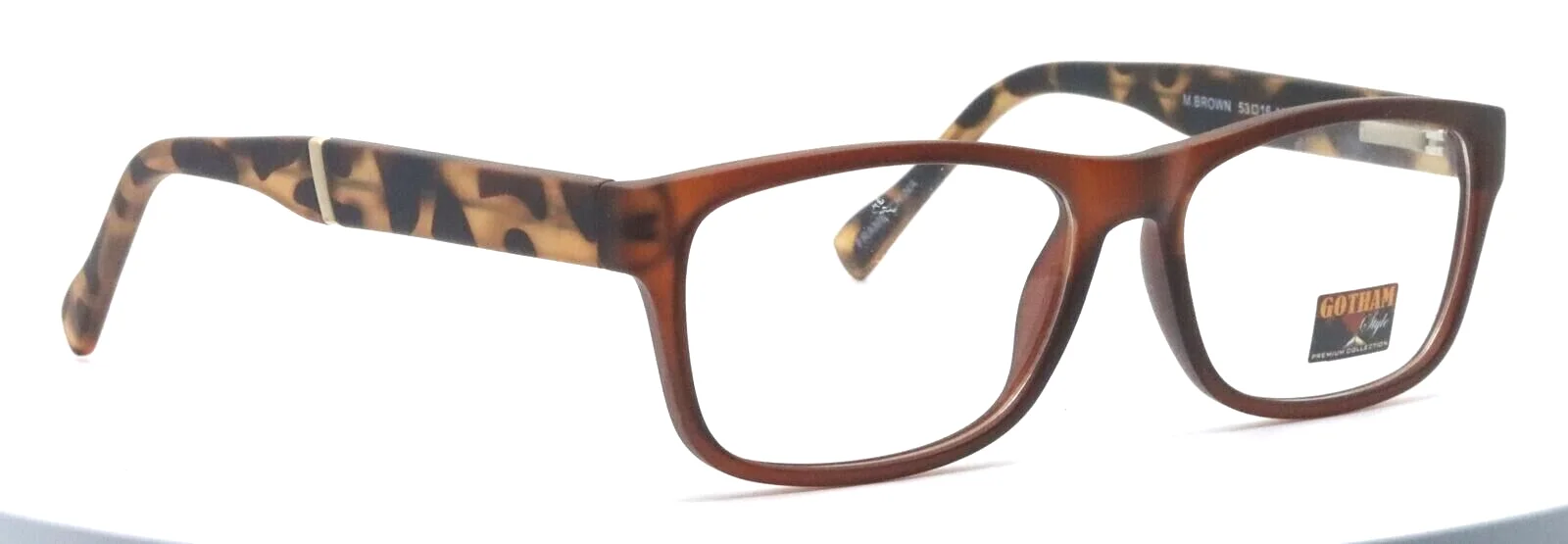 GOTHAM STYLE Flex 29 Matte Brown Square Mens Full Rim Eyeglasses 53-16-145 3