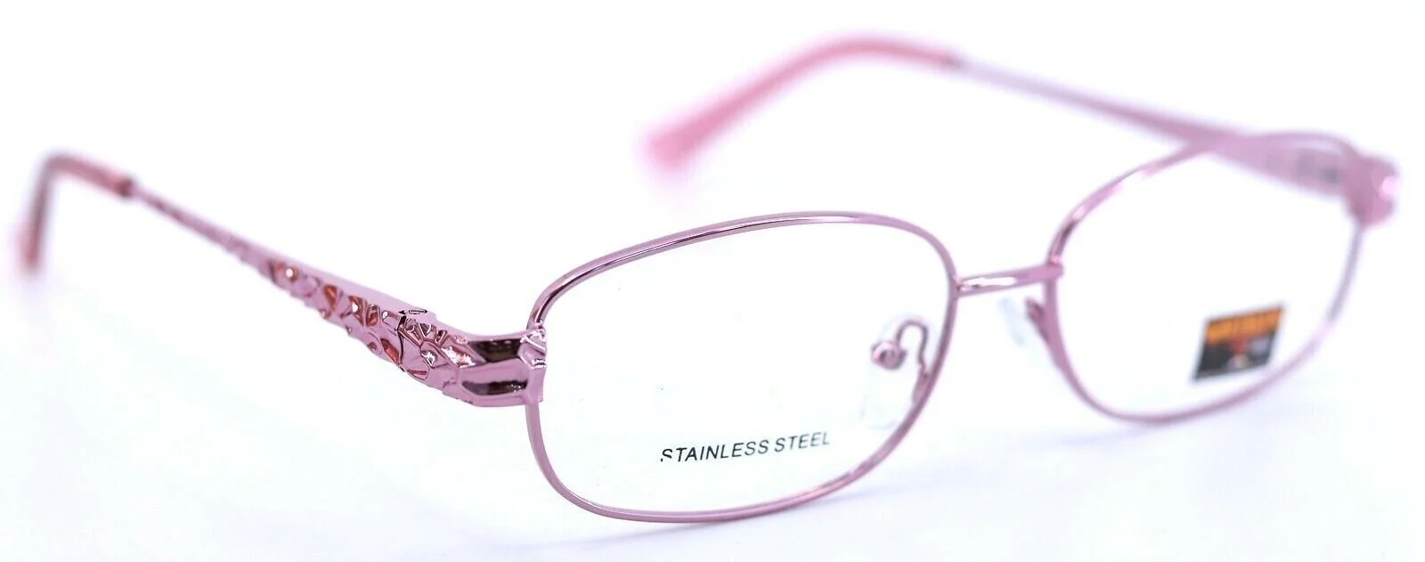 GOTHAM STYLE STAINLESS #17 Pink Rectangular Full Rim Eyeglasses Frames 53-15-140 4