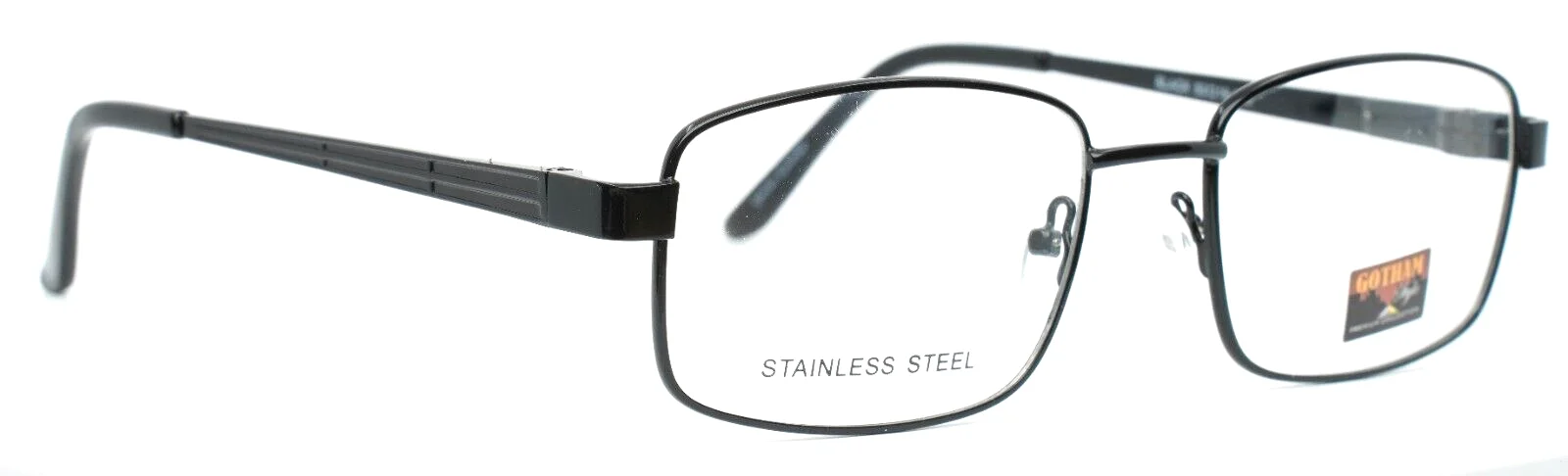 GOTHAM STYLE Stainless 25 Black Unisex Rectangle Eyeglasses 53-19-145 B:37 3