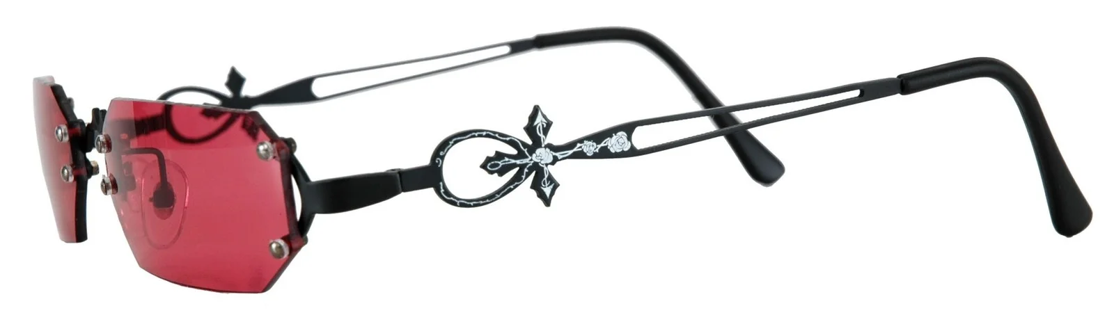 Gothic Vampire Glasses Black Red Rose Costume Sunglasses Dracula Goth Steampunk 2
