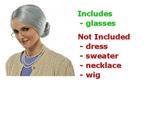 Grandma Glasses Costume Accessory Adult Mrs Santa Claus Old Lady 2