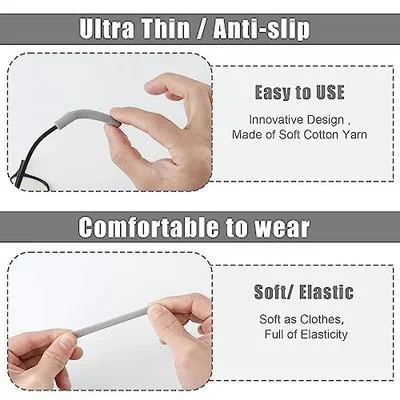 Gray Eyeglass Ear Cushions, anti Slip Temple Pads for Glasses 3