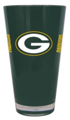 Green Bay Packers Glass 20oz Pint Plastic Insulated CO 2