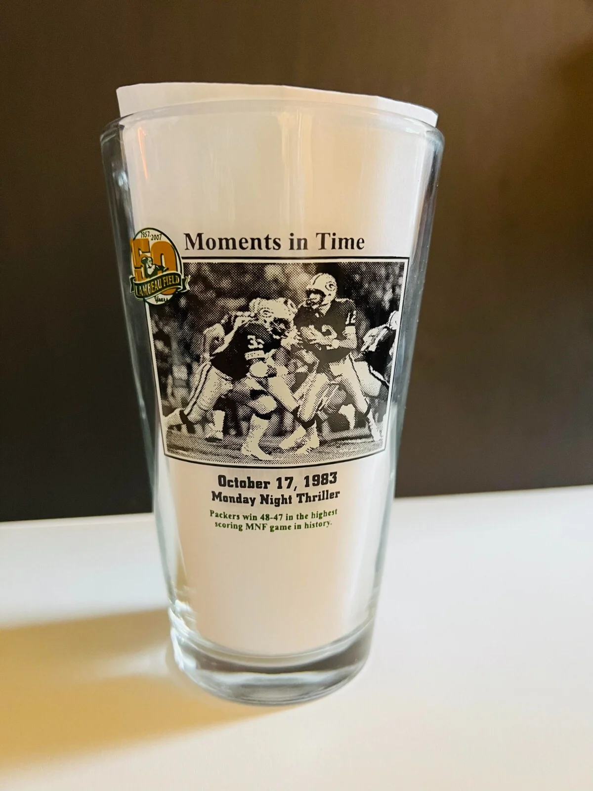 Green Bay Packers Miller Lite Moments In Time 16oz Pint Glasses 2