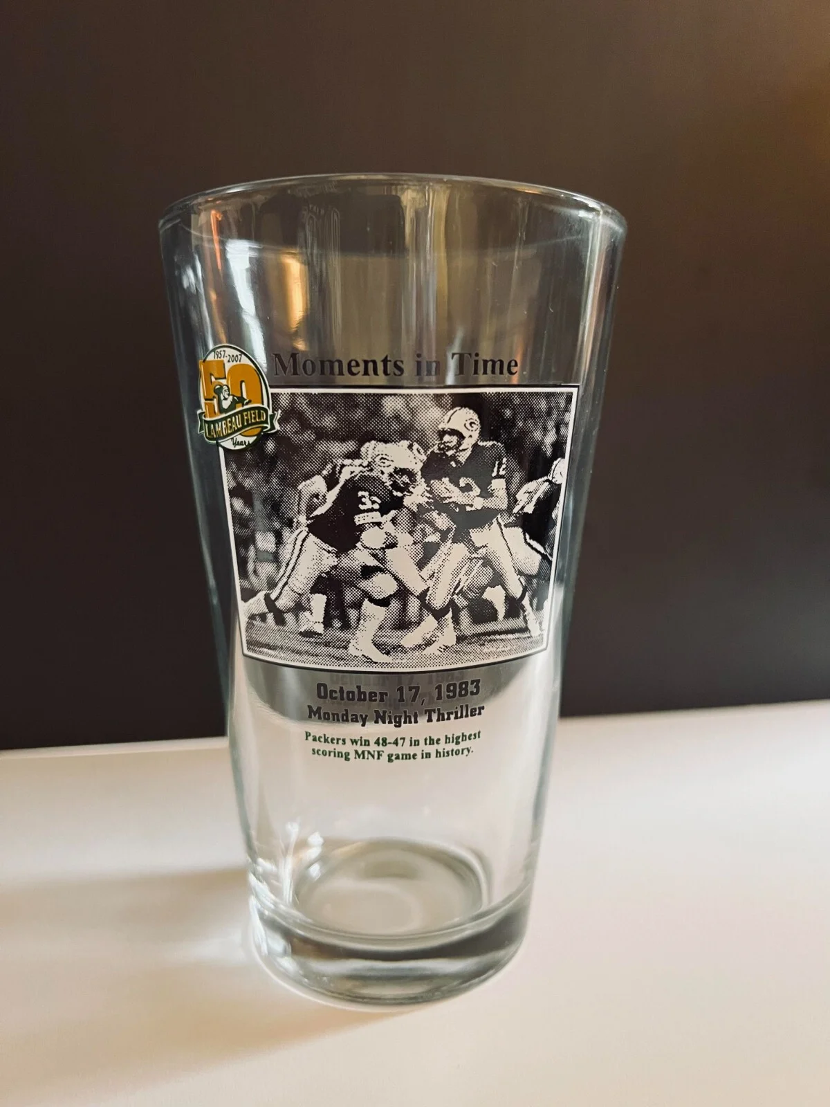 Green Bay Packers Miller Lite Moments In Time 16oz Pint Glasses 4