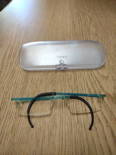 GUC SwissFlex Eyephorics Rimless Teal Frames With Case Customizable 2