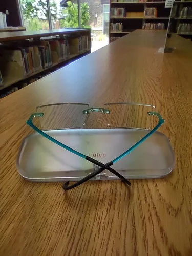 GUC SwissFlex Eyephorics Rimless Teal Frames With Case Customizable 3