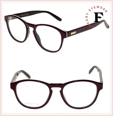 GUCCI 0273 Burgundy Black White Clubmaster Unisex Eyeglasses 50mm GG0273O