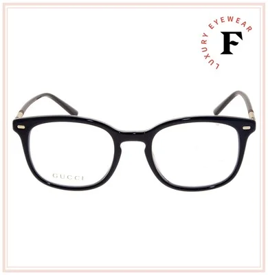 GUCCI 0390 Black Gold Clubmaster Classic Men Eyeglasses 52mm GG0390O Frame 3