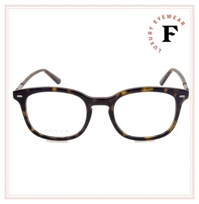 GUCCI 0390 Havana Ruthenium Clubmaster Classic Men Eyeglasses 50mm GG0390O 3