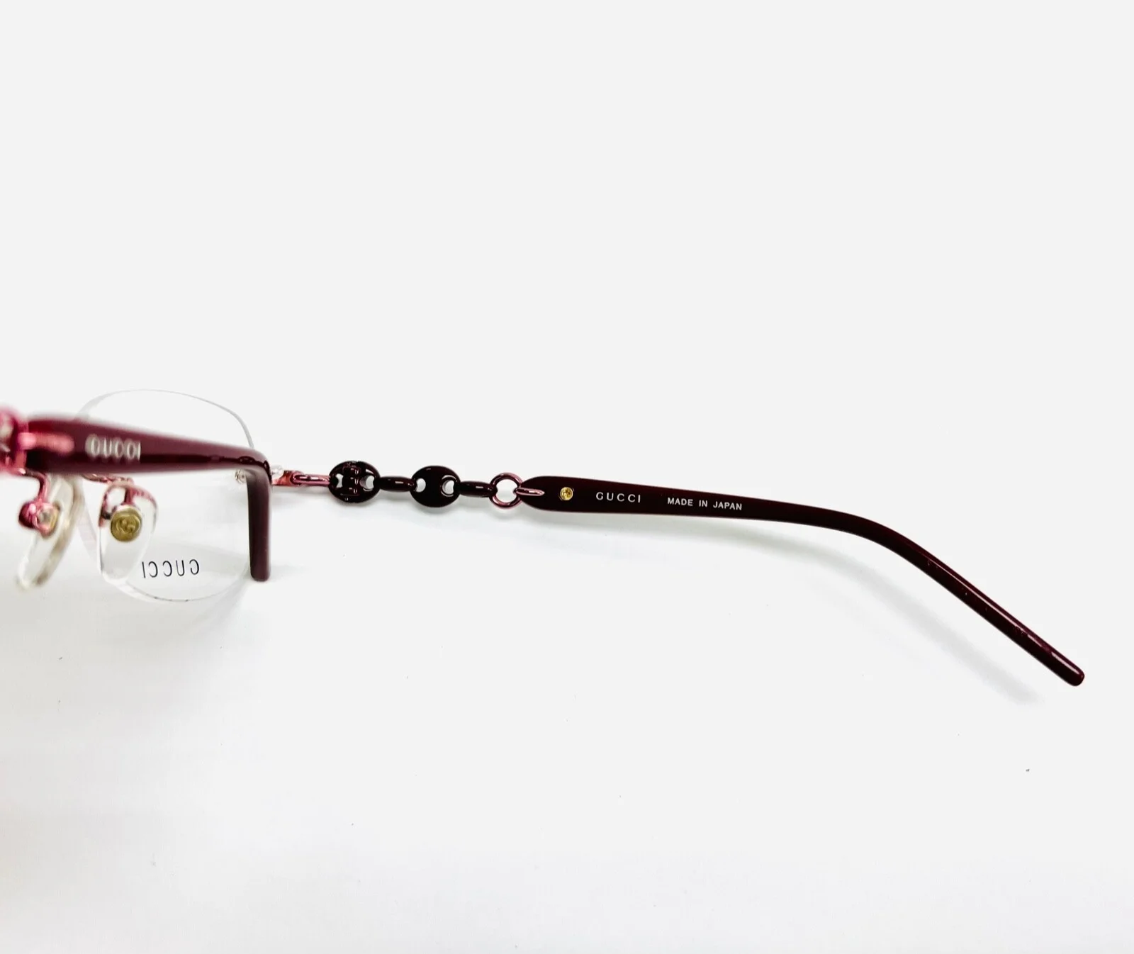 GUCCI 8557 Burgundy Pink Chain Rimless Eyeglasses 51mm GG8557J Optical Frame 2