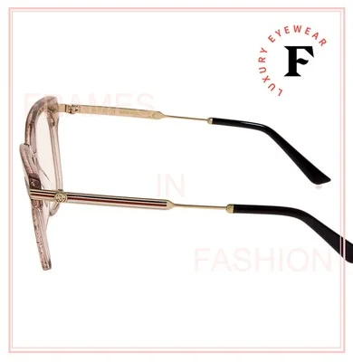 GUCCI AUTHENTIC Stripe 0284 Gold Pink Glitter Optical Eyeglasses GG0284O 50m 005 2