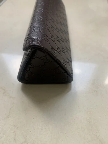 Gucci Brown Eyeglass Trifold Glasses Case Folding Hardshell Triangular Triangle 4