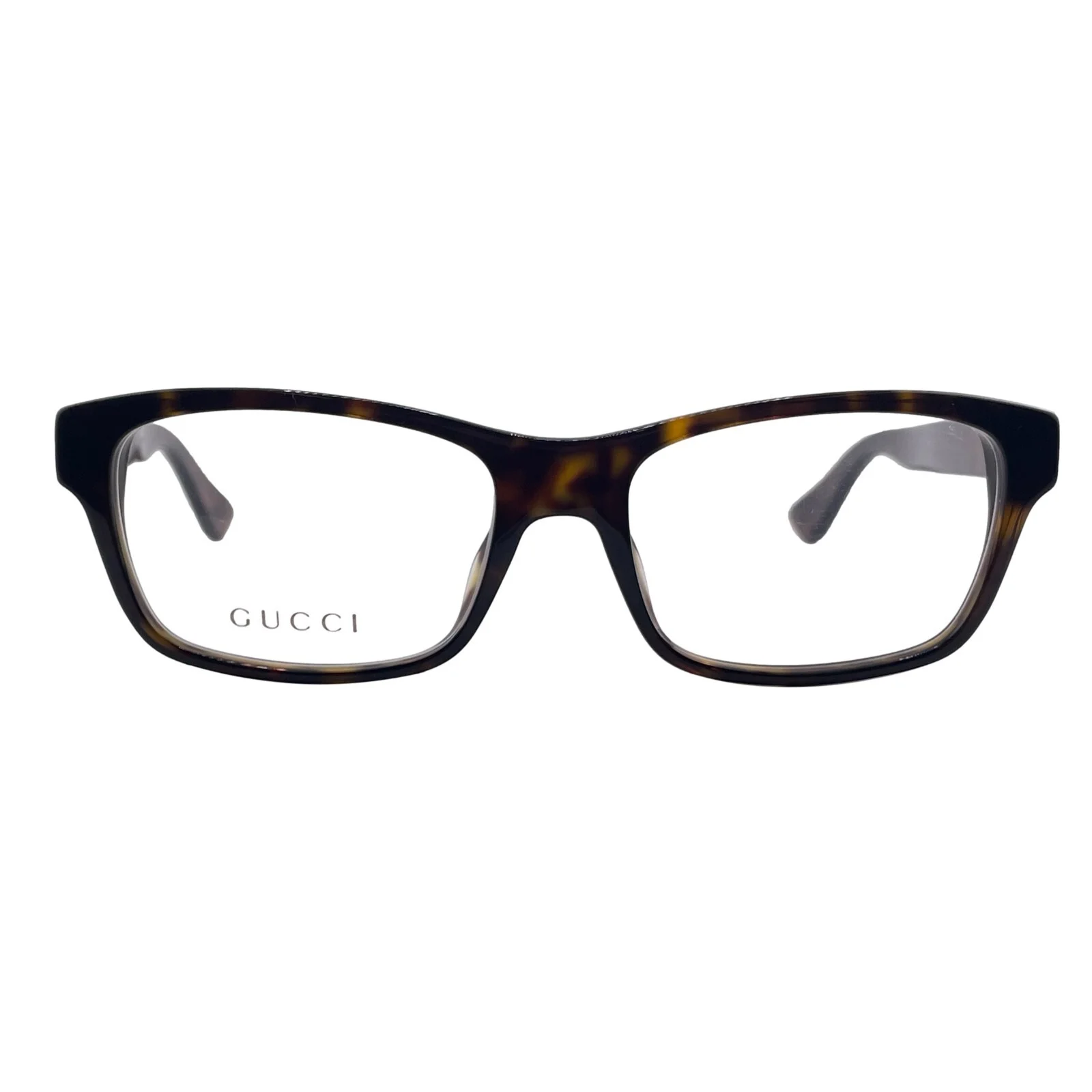 Gucci Brown Rectangle Optical Eyeglasses Frames 55mm 18mm 145mm - GG0006O