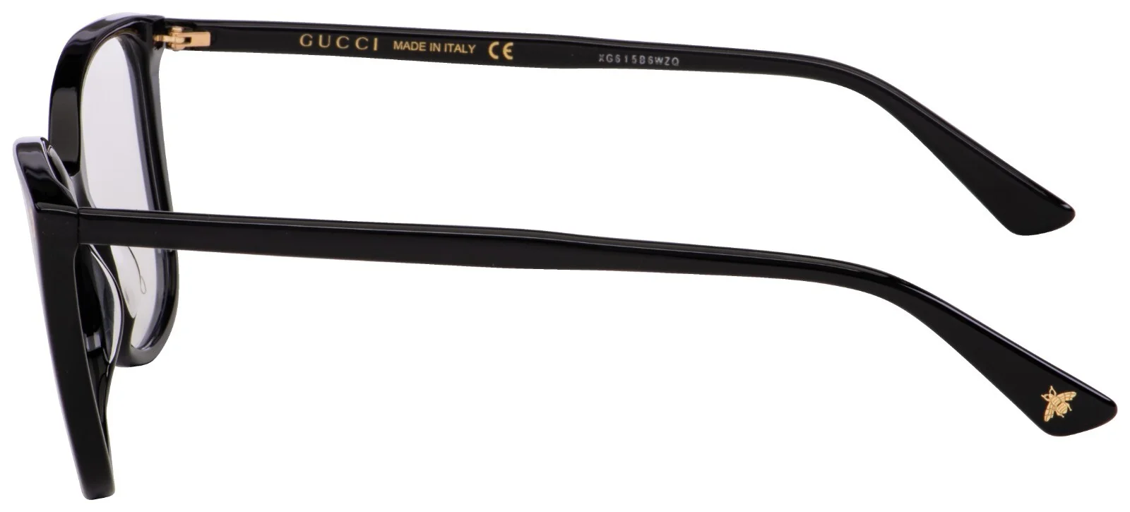 Gucci Cat Eye Eyeglasses GG0026o-001 Shiny Black Transparent Lenses Polarized 4